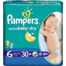 Подгузники детские Pampers Active Baby (6) extra large 15+ кг 30 шт.