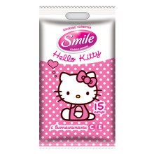 Вологі серветки Smile Hello Kitty MIX 15 шт.