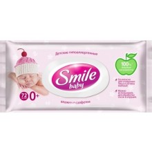 Детские влажные салфетки Smile Baby для новорожденных с клапаном 72 шт  (4823071617870)