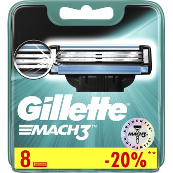 Сменные кассеты для бритья Gillette Mach3 8 шт (цена за 1шт) (7702018263783)