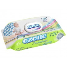 Влажные салфетки детские Ozone Premium Antibacterial Aloe vera с клапаном 120 шт (4820180331048)