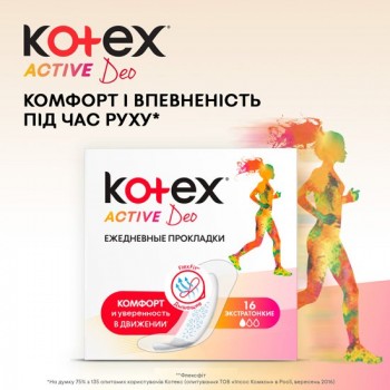 Ежедневные гигиенические прокладки Kotex Active Deo 48 шт (5029053547886)