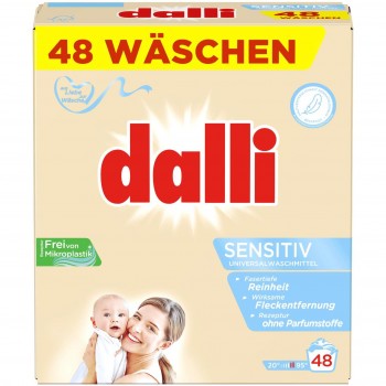 Пральний порошок для дитячих речей Dalli Sensitiv 3.12 кг 48 циклів прання (4012400528103)