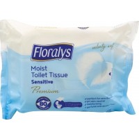 Вологий туалетний папір Floralys Sensitive Premium 80 шт (82660)