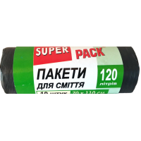 Пакеты для мусора Super Pack 120 л 10 шт (4820202510475)