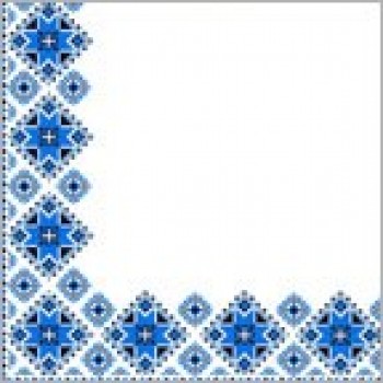 Салфетка Марго Вышивка синяя 20 листов 3-слоя (24*24) (482076640464)
