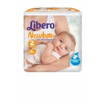 Подгузники детские Libero Newborn (2) 3-6 кг 26 шт 