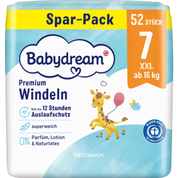 Подгузники Babydream 7 (16+ кг) 52 шт (4305615875170)