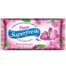 Влажные салфетки Superfresh с ароматом цветов 15 шт. (2000000001180)