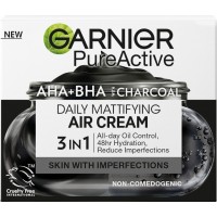 Матуючий гель-крем для обличчя Garnier Пюр Актив з AHA-BHA кислотами та вугіллям 50 мл (3600542572859)