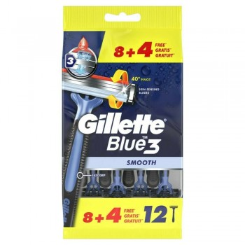 Станки для бритья Gillette Blue 3 Smooth 12 шт (7702018467372)