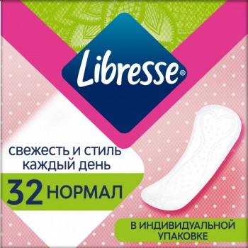 Щоденні гігієнічні прокладки Libresse Daily Fresh Normal 32 шт (7322540758191)