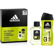 Подарочный набор мужской Adidas Pure Game (туалетная вода 100 мл + гель для душа 250 мл) (3614229831641)