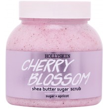 Сахарный скраб для тела Hollyskin Cherry Blossom с маслом Ши и Перлитом 300 мл (4823109701076)