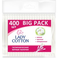 Ватные палочки Lady Cotton 400 шт пакет (4823071643923)