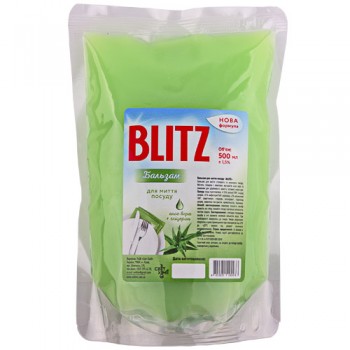 Засіб для миття посуду Blitz  запаска пакет бальзам алоє 500 мл (4820051292478)