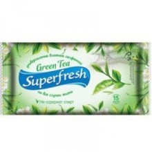 Влажные салфетки Superfresh с ароматом зеленого чая 15 шт. (4823071613490)