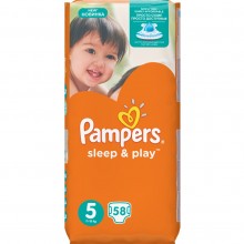 Подгузники Pampers Sleep & Play Размер 5 (Junior) 11-18 кг, 58 подгузников