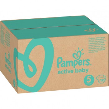 Подгузники Pampers Active Baby-Dry Размер 5 (Junior) 11-16 кг, 150 подгузника Mega Pack (8001090910981)