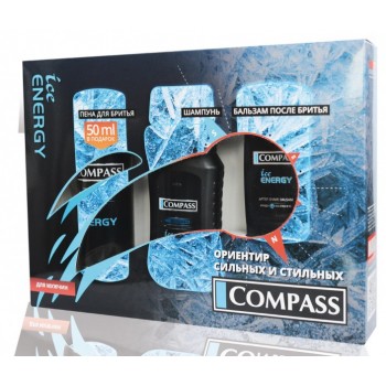 Набор мужской Compass Ice Energy (шампунь + крем для бритья + бальзам после бритья) (3800023411541)