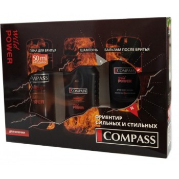 Набір чоловічий Compass Wild Power (шампунь+крем для гоління+бальзам після гоління) (3800023411565)