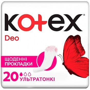 Щоденні гігієнічні прокладки Kotex Lux Super Slim Deo 20 шт (5029053548241)