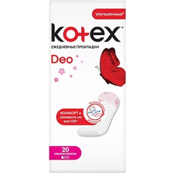 Щоденні гігієнічні прокладки Kotex Lux Super Slim Deo 20 шт (5029053548241)