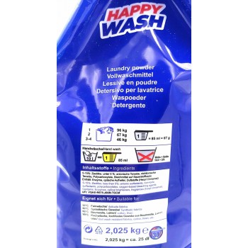Стиральный порошок Happy Wash Vollwaschmittel 2.025 кг (4262379770007)