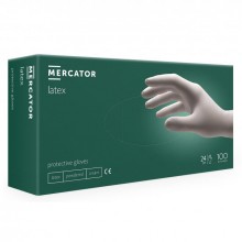 Рукавиці латексні медичні білі Mercator L 100 шт (5906615006367)