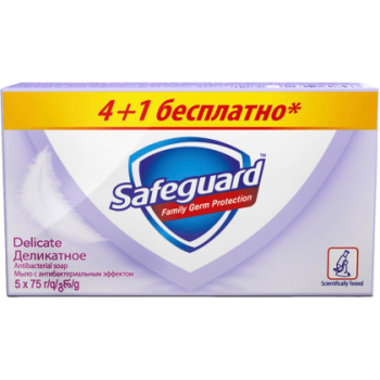 Антибактериальное мыло Safeguard Деликатное 5 х 75 г (8001841029016)
