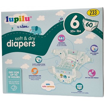 Подгузники Lupilu Soft&Dry 6 (16+ кг) 60 шт (4056489379652)