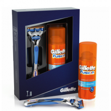 Подарунковий набір Gillette Fusion ( Бритва Gillette Fusion з 1 касетою + Гель для голiння Gillette Fusion Hydra Gel Sensitive 75 мл )