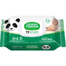 Влажные салфетки для младенцев Снежная панда Алоэ без запаха 72 шт (4820183970442) 