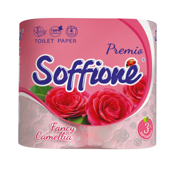 Туалетная бумага Soffione Premio камелия 3 слоя 4 рулона (4820003836033) 
