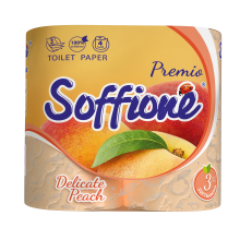 Туалетний папір Soffione Premio персик 3 шари 4 рулони (4820003836019)