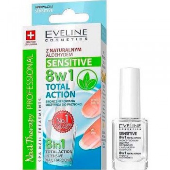 Eveline Концентрований засіб для зміцнення нігтів Здорові нігті 8в1 Sensitive, 12 ml (5901761938111)