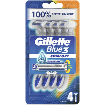 Бритви одноразові чоловічі Gillette Blue 3 Comfort 4 шт (7702018489817)