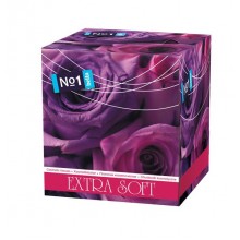 Серветка косметична Bella  в коробці 80 листів фіолетова троянда