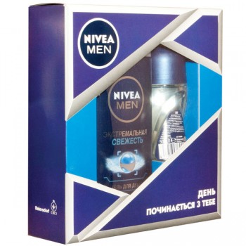 Подарочный набор Nivea мужской  Экстремальная свежесть. Гель для душа Nivea Экстремальная свежесть 250 мл + Роликовый дезодорант Nivea 50 мл
