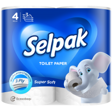 Туалетний папір Selpak Super Soft 3 шари 4 рулони (8690530204492)