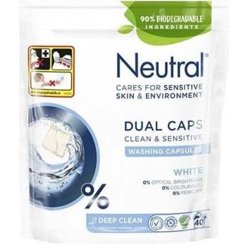 Гелеві капсули для прання Neutral Sensitive White 40 шт (ціна за 1 шт) (8720181122040)