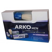 Подарочный набор Аrko мужской Sensetive. Крем для бритья Аrko Sensetive 65 мл + Крем после бритья Аrko Sensetive 50 мл + Помазок
