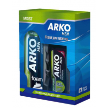 Подарочный набор Аrko мужской Moist. Пена для бритья Аrko Moist 200 мл + Гель для душа Аrko Moist 250 мл