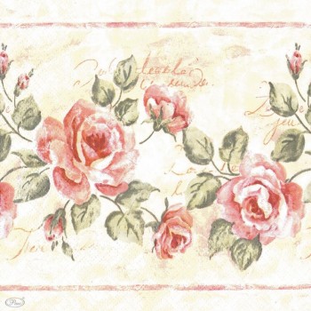 Серветка Марго Вінтажні троянди 20 листів 3-шари (33*33) (2000000002361)