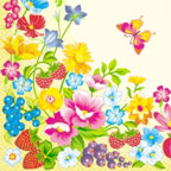 Салфетка Марго Летние цветы 20 листов 3-слоя (33*33) (2000000002453)