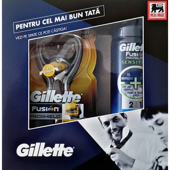 Подарунковий Набір Gillette Fusion ProShield: Чоловіча Бритва Fusion ProShield + Гель для гоління Fusion Proglide Sensitive 170 ml
