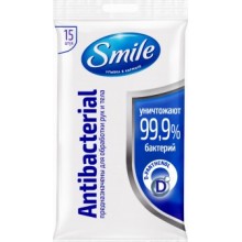 Влажные салфетки Smile Antibacterial c Д-пантенолом 15 шт