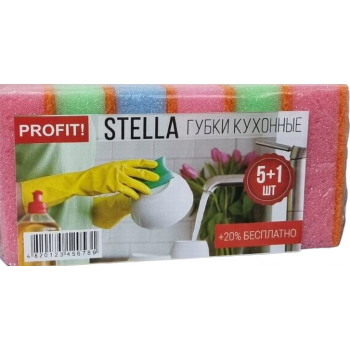 Губки кухонные Profit Stella 5 + 1 шт (4820185120531)