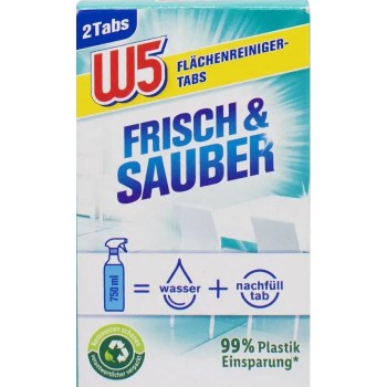 Таблетки для мытья поверхностей W5 Frisch & Sauber Универсальные 2 х 5 г (4056489233077)
