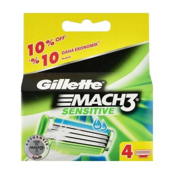 Сменные картриджи для бритья Gillette Mach 3 Sensitive 4 шт (7702018037896)
